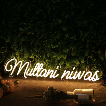 Multani Niwas Yellow Led Neon Sign - Shineneon