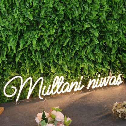Multani Niwas Yellow Led Neon Sign - Shineneon