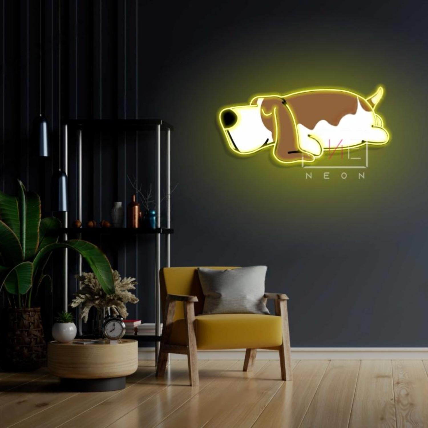Multi-Color Cartoon Basset Hound Led Neon Sign For Home Indoor Decor | Shineneon