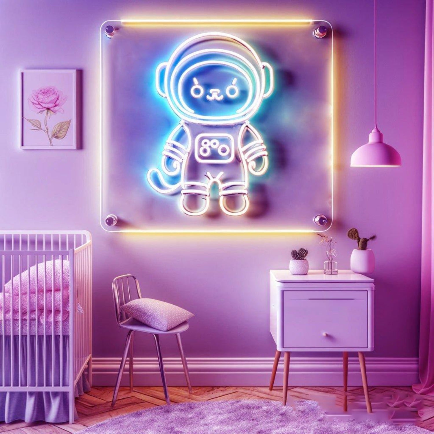 Multicolor Astronaut Cat Led Neon Sign For Indoor Playful Decor | Shineneon