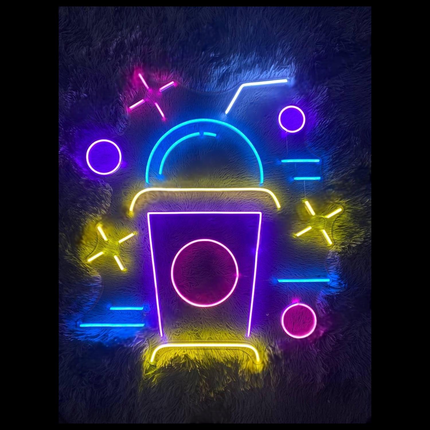 Multicolor Bubble Cup Led Neon Sign For Restaurant | Shineneon