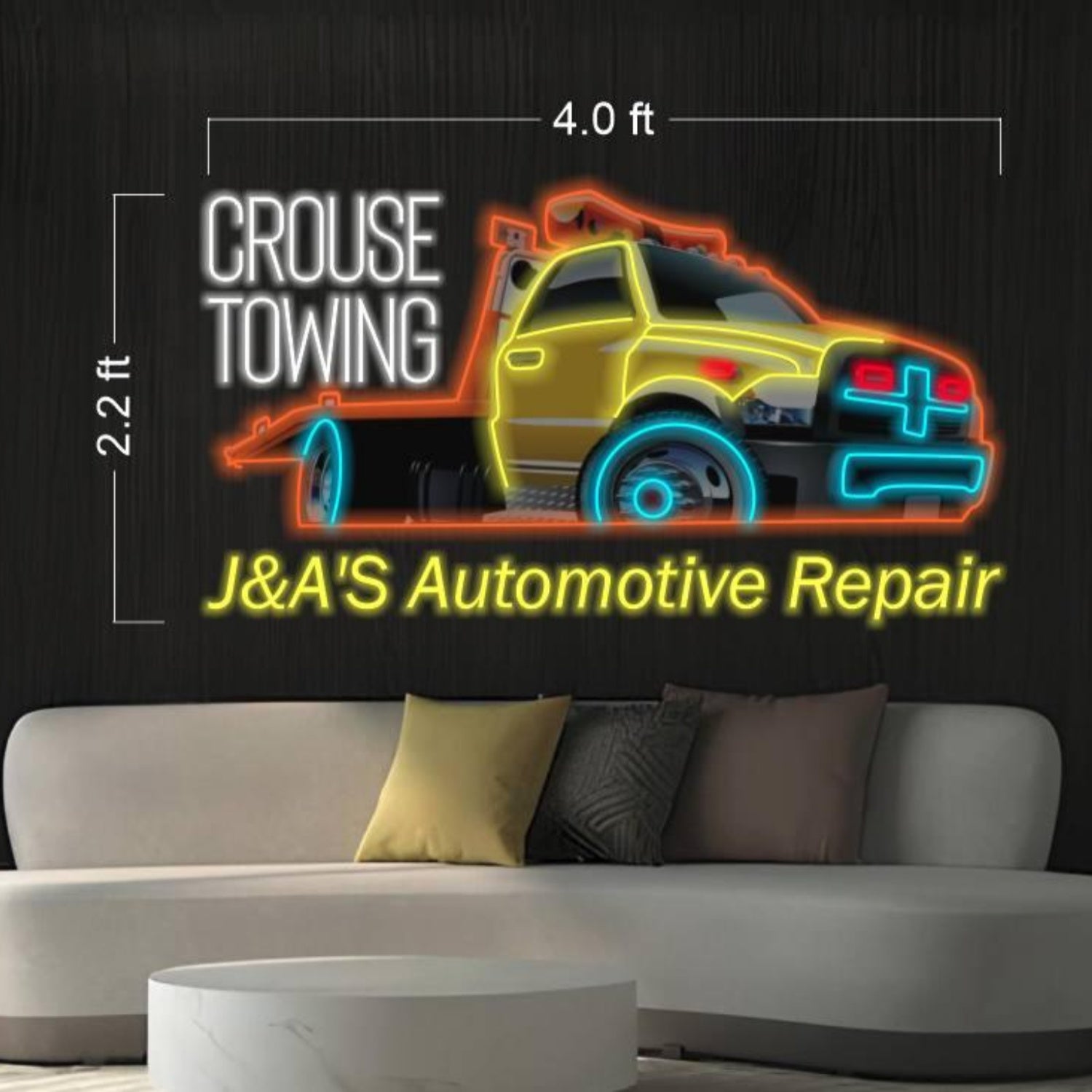 Multicolor Cartoon Tow Truck Led Neon Sign | Shineneon