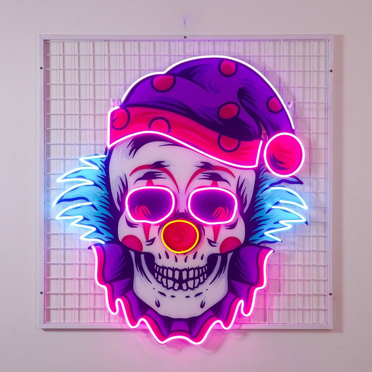 Multicolor Clown Skull Uv Printed Led Neon Sign For Trendy Indoor Decor | Shineneon