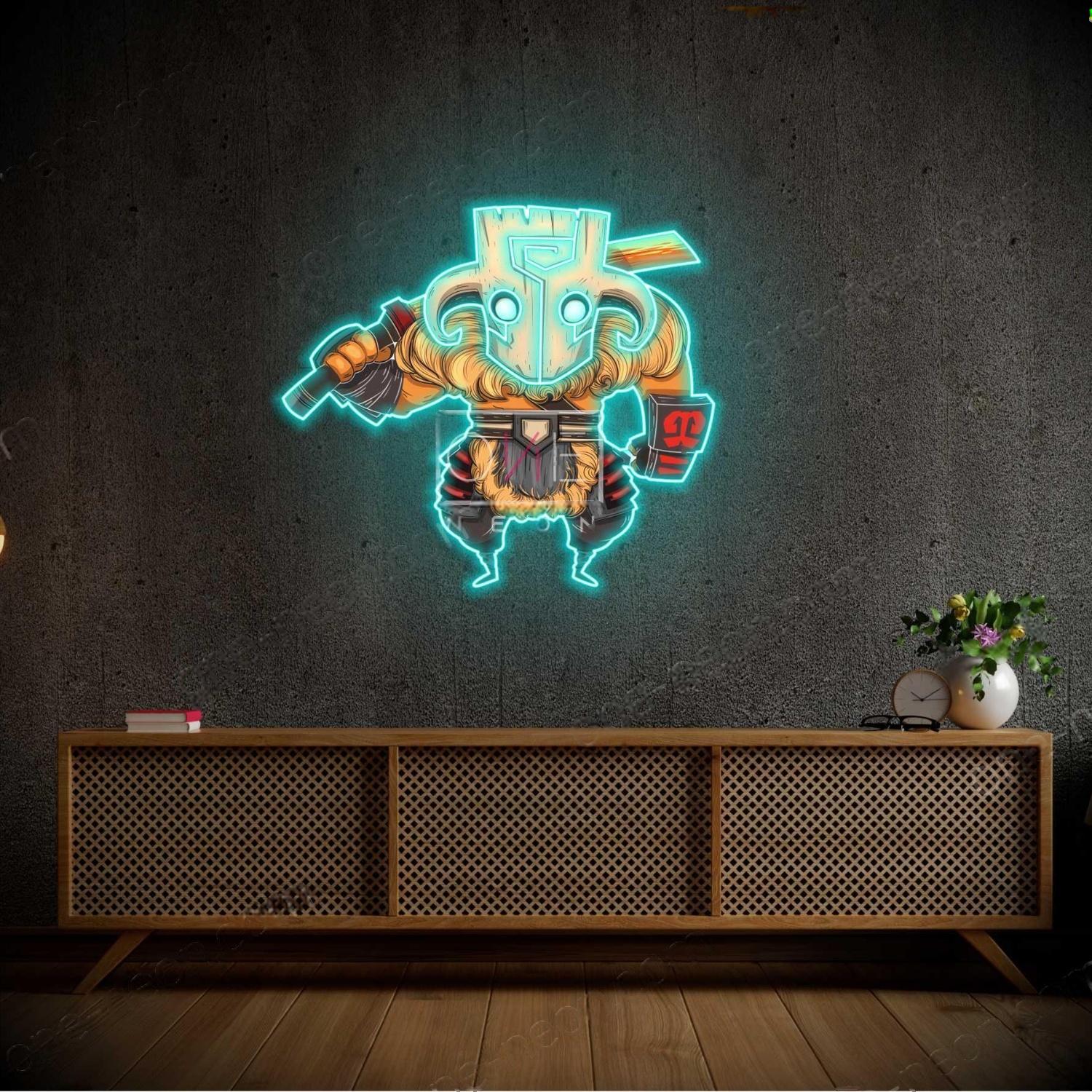 Multicolor Dota 2 Juggernaut Cartoon Warrior Led Neon Sign For Gaming Room Decor | Shineneon