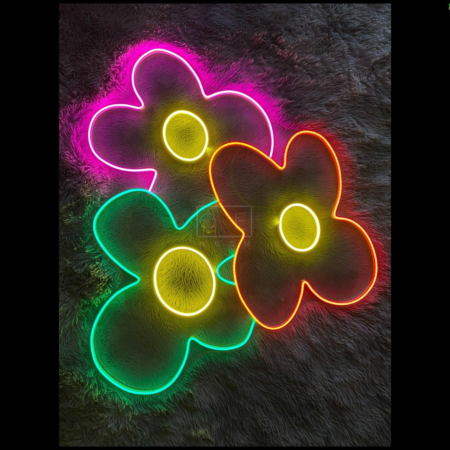 Multicolor Flower Led Neon Sign For Indoor Decor | Shineneon