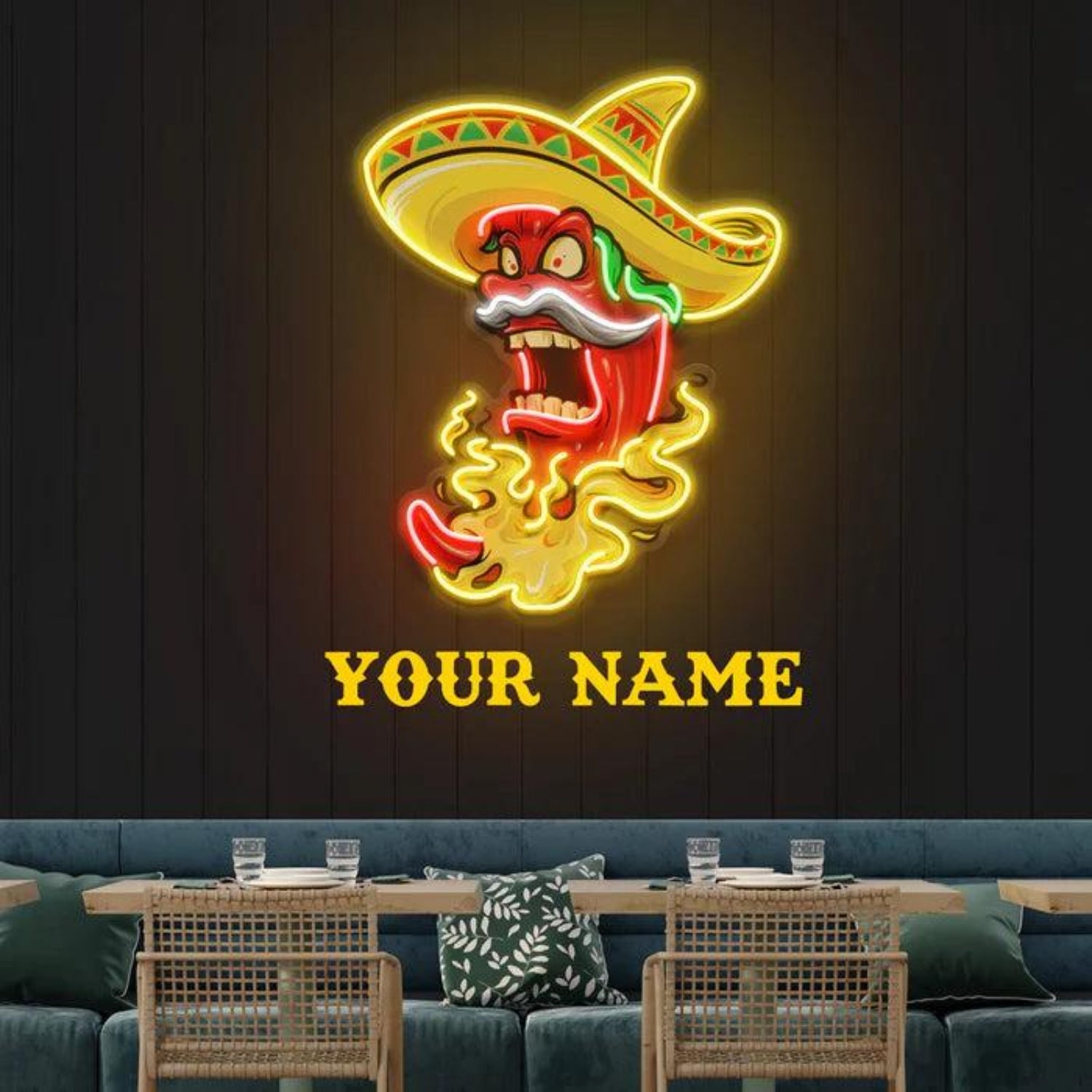 Multicolor Mexican Style Chili Pepper With Hat LED Neon Sign For Bar Decor | Shineneon