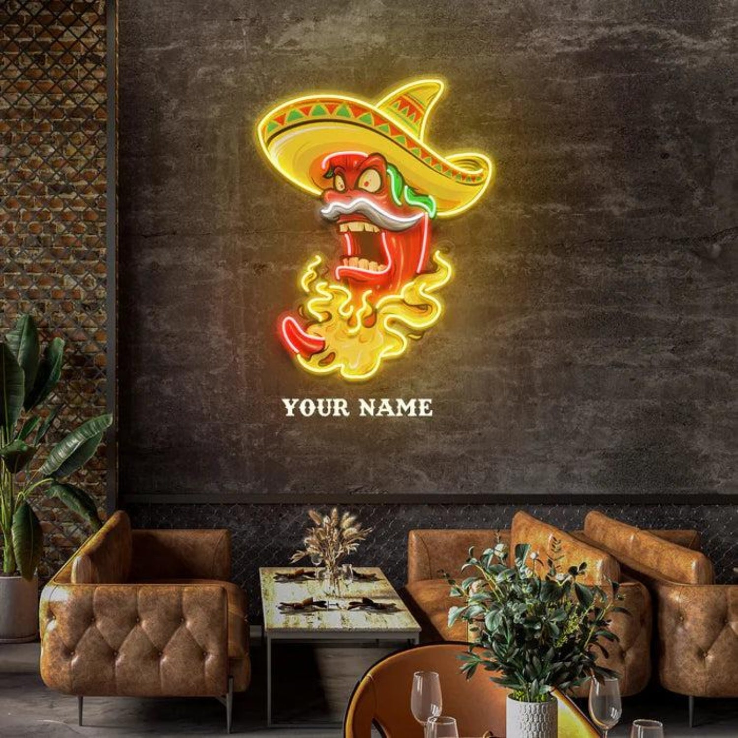 Multicolor Mexican Style Chili Pepper With Hat LED Neon Sign For Bar Decor | Shineneon