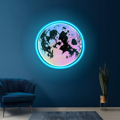 Multicolor Moon Artwork Animal Neon Signs - Shineneon