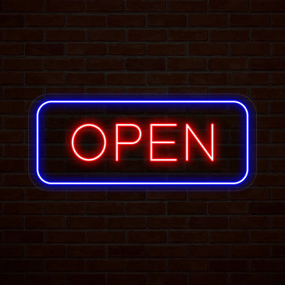 Multicolor Open Sign Rectangle Shape | Shineneon