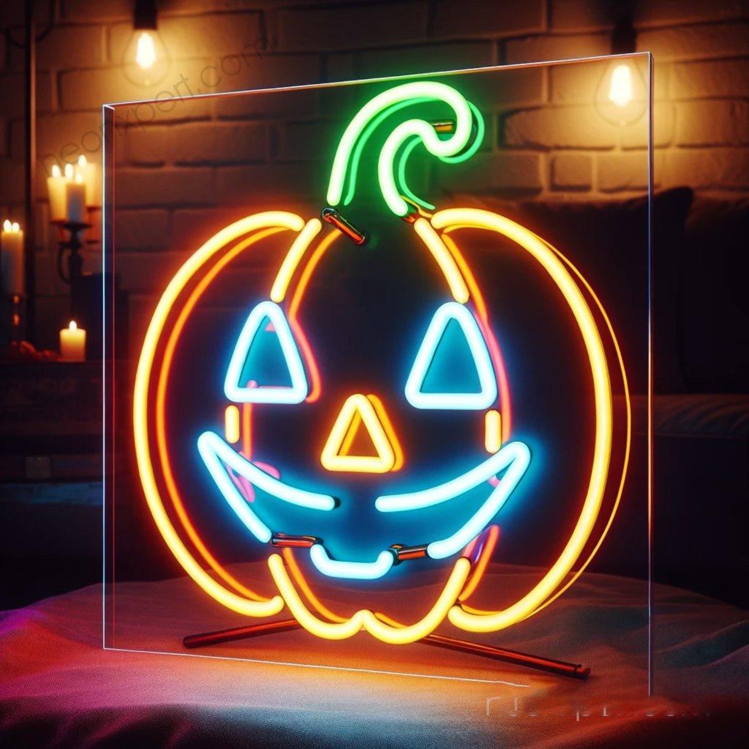 Multicolor Pumpkin Face Led Neon Sign For Halloween Indoor Decor | Shineneon