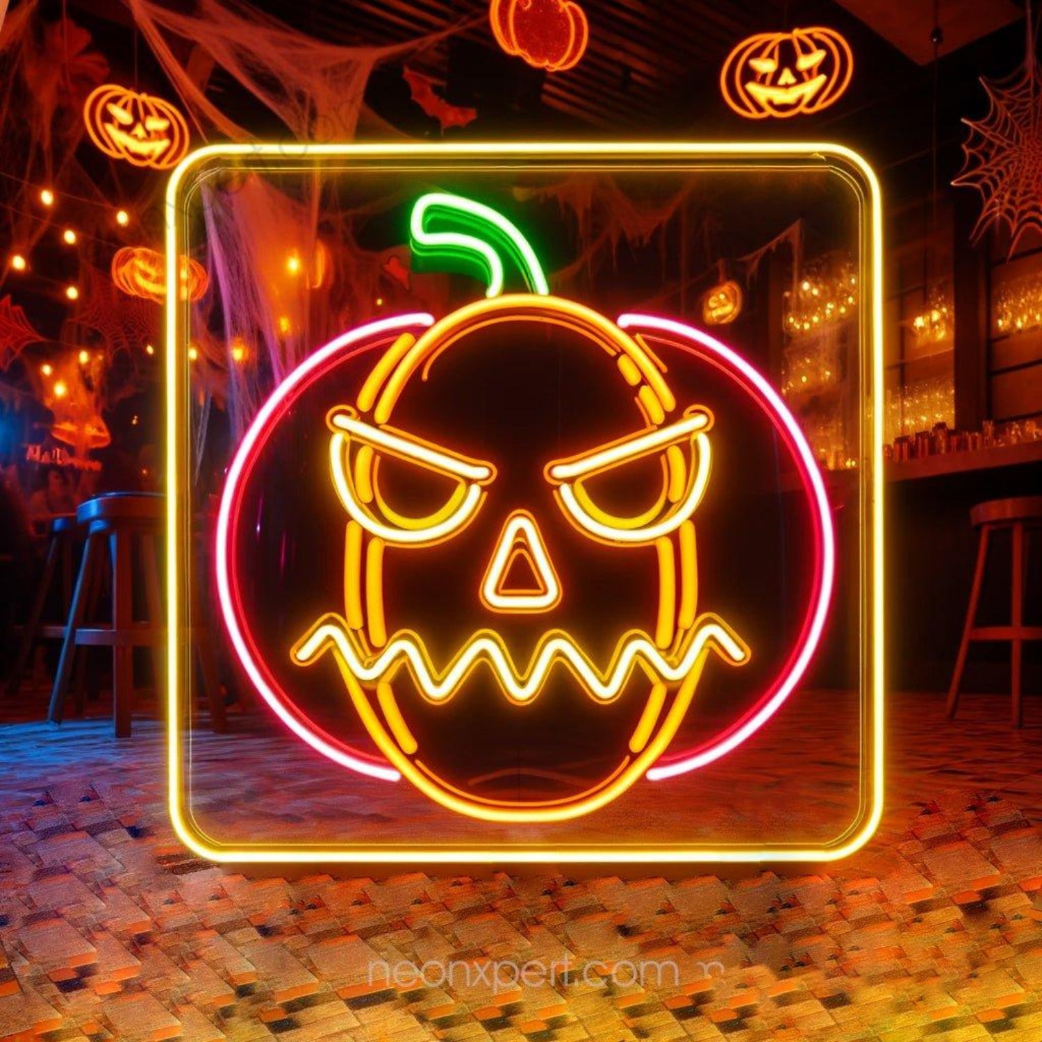 Multicolor Pumpkin Face Led Neon Sign For Halloween Indoor Decor | Shineneon