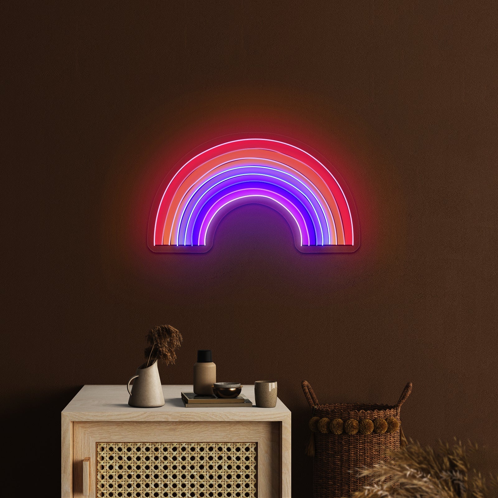 Multicolor Rainbow Aesthetic Artwork Pink Neon Sign - Shineneon