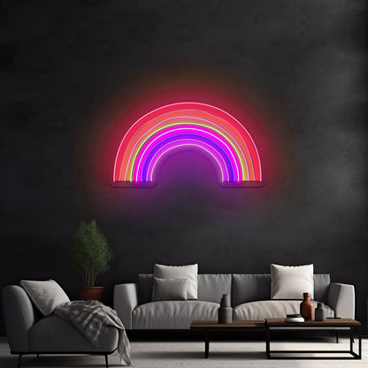 Multicolor Rainbow Aesthetic Artwork Pink Neon Sign - Shineneon