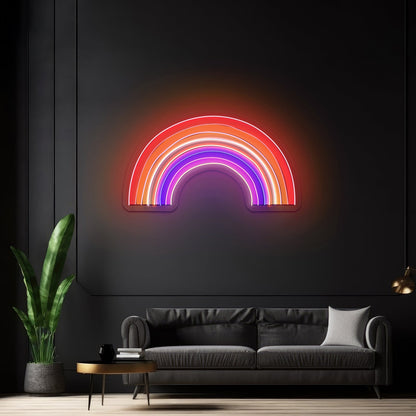 Multicolor Rainbow Aesthetic Artwork Pink Neon Sign - Shineneon