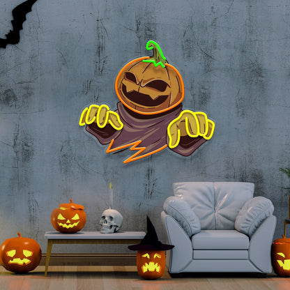 Mummy Pumpkin Halloween Neon Acrylic Artwork | Shineneon