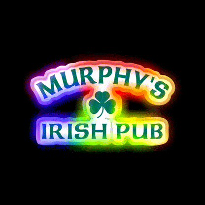 Murphys Irish Pub Man Cave Bar Led Neon Sign Rgb Color