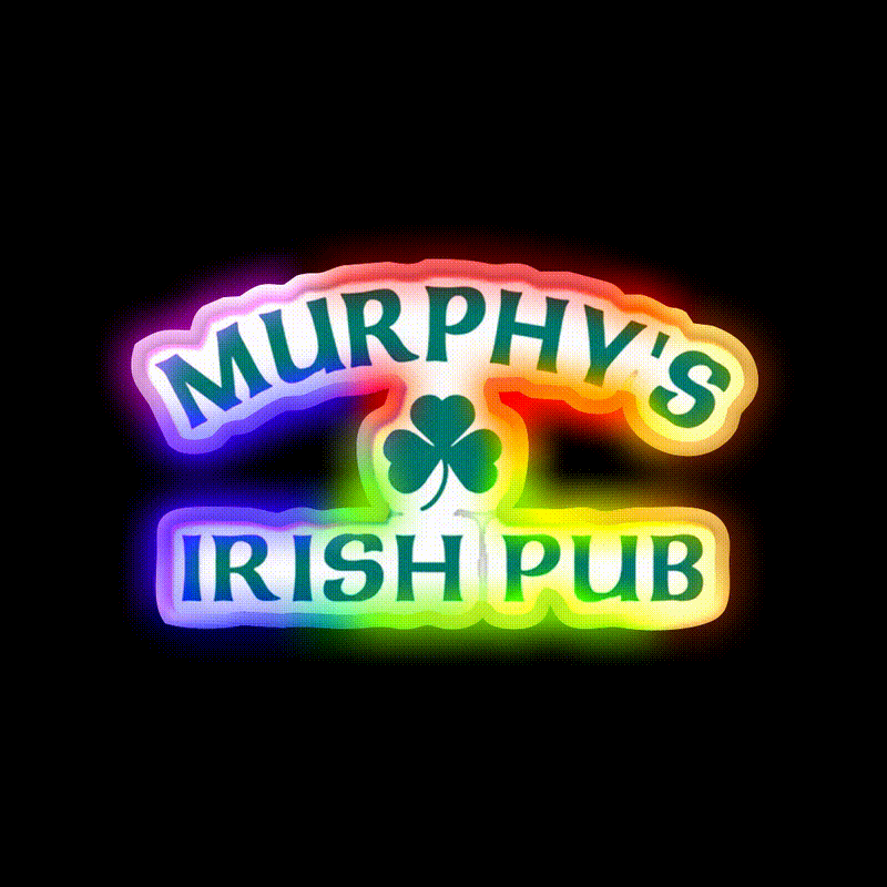 Murphys Irish Pub Man Cave Bar Led Neon Sign Rgb Color