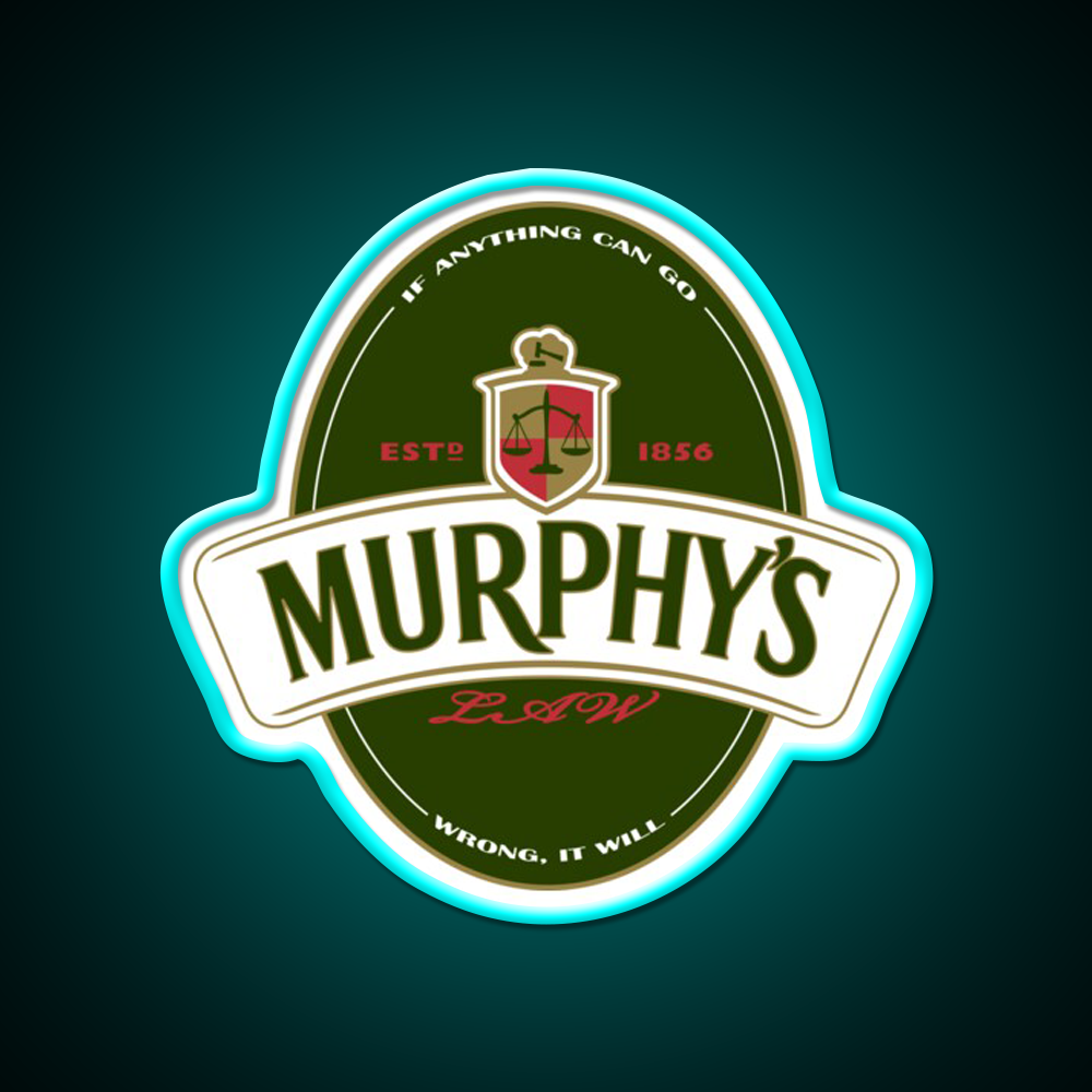 Murphys Law Beer Bar Decor Led Neon Sign Rgb Color - Size and dimension reference