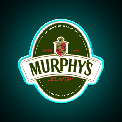 Murphys Law Beer Bar Decor Led Neon Sign Rgb Color - Size and dimension reference