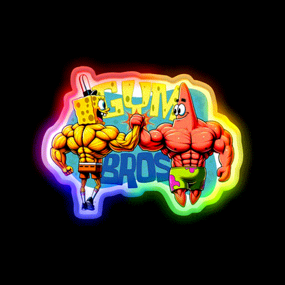 Muscle Beach Bros Gym Fitness Led Neon Sign Rgb Color