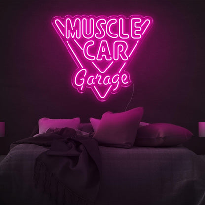 Muscle Car Garage Bright Blue Inverted Triangle Led Neon Sign For Bedroom Wall Art | Shineneon