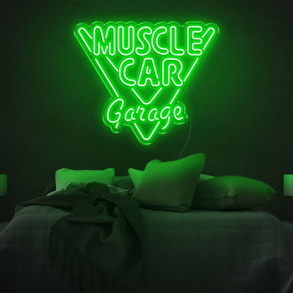 Muscle Car Garage Bright Blue Inverted Triangle Led Neon Sign For Bedroom Wall Art | Shineneon