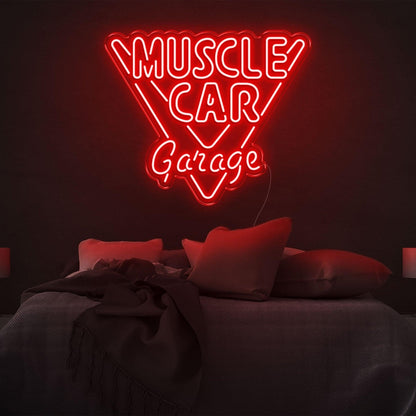 Muscle Car Garage Bright Blue Inverted Triangle Led Neon Sign For Bedroom Wall Art | Shineneon