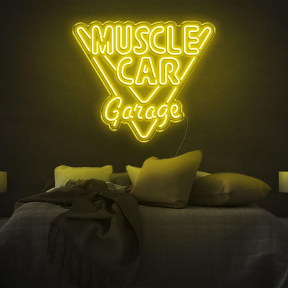 Muscle Car Garage Bright Blue Inverted Triangle Led Neon Sign For Bedroom Wall Art | Shineneon