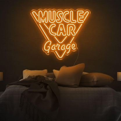 Muscle Car Garage Bright Blue Inverted Triangle Led Neon Sign For Bedroom Wall Art | Shineneon