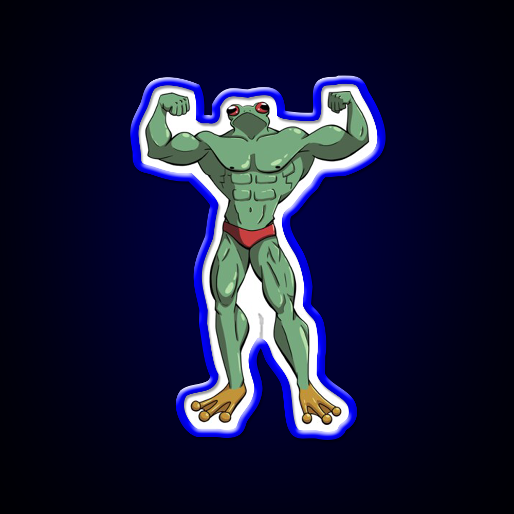 Muscle Frog Is Getting Those Gains Gym Fitness Led Neon Sign Rgb Color - LED neon sign view 5