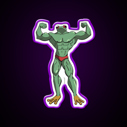 Muscle Frog Is Getting Those Gains Gym Fitness Led Neon Sign Rgb Color - LED neon sign view 9