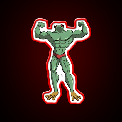 Muscle Frog Is Getting Those Gains Gym Fitness Led Neon Sign Rgb Color