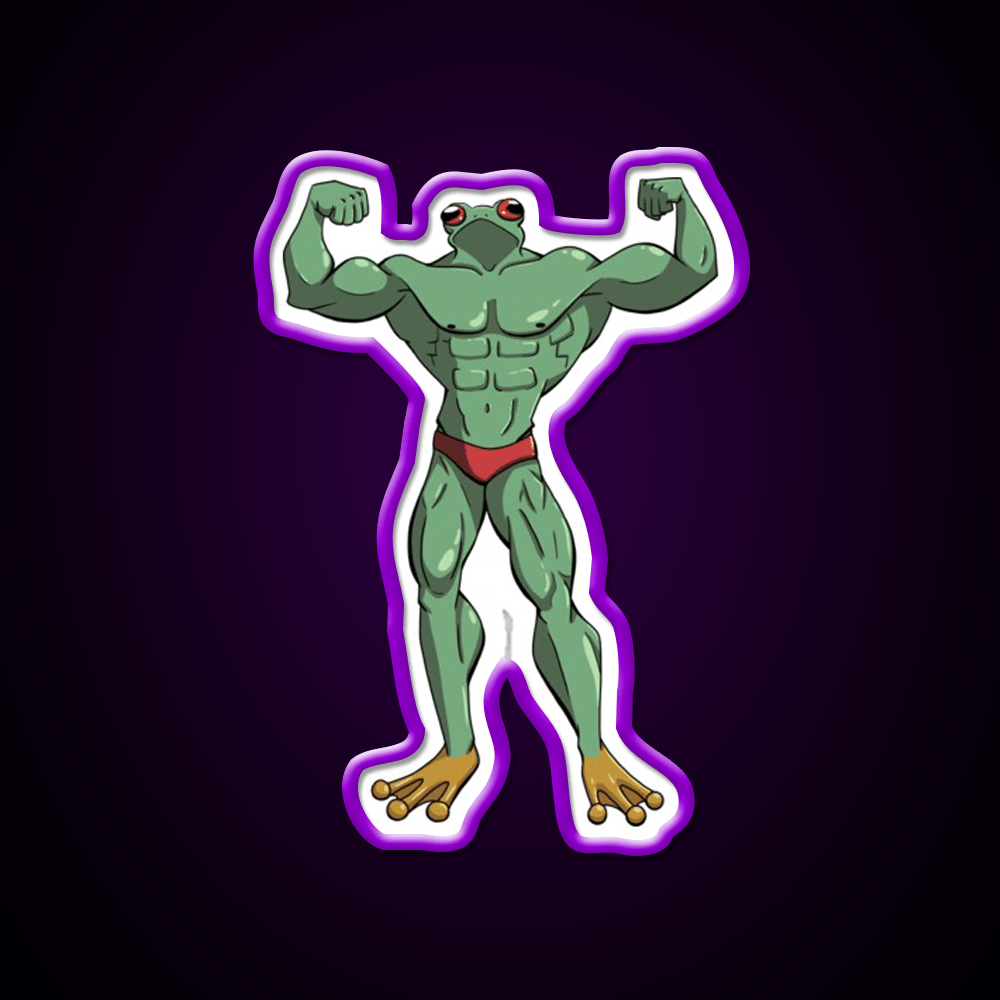Muscle Frog Is Getting Those Gains Gym Fitness Led Neon Sign Rgb Color - Shineneon