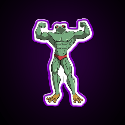 Muscle Frog Is Getting Those Gains Gym Fitness Led Neon Sign Rgb Color - Shineneon