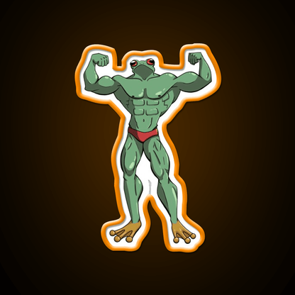 Muscle Frog Is Getting Those Gains Gym Fitness Led Neon Sign Rgb Color - Shineneon