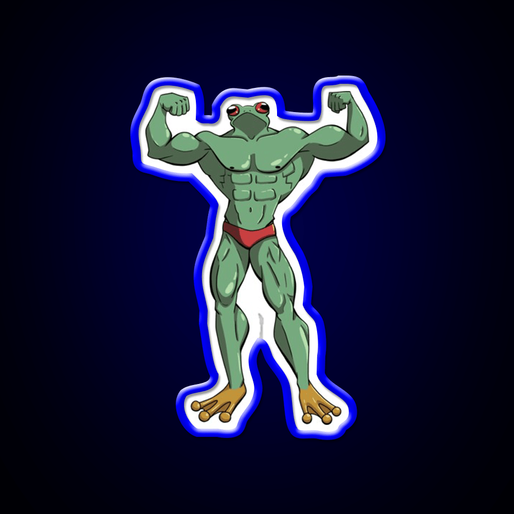 Muscle Frog Is Getting Those Gains Gym Fitness Led Neon Sign Rgb Color - Shineneon