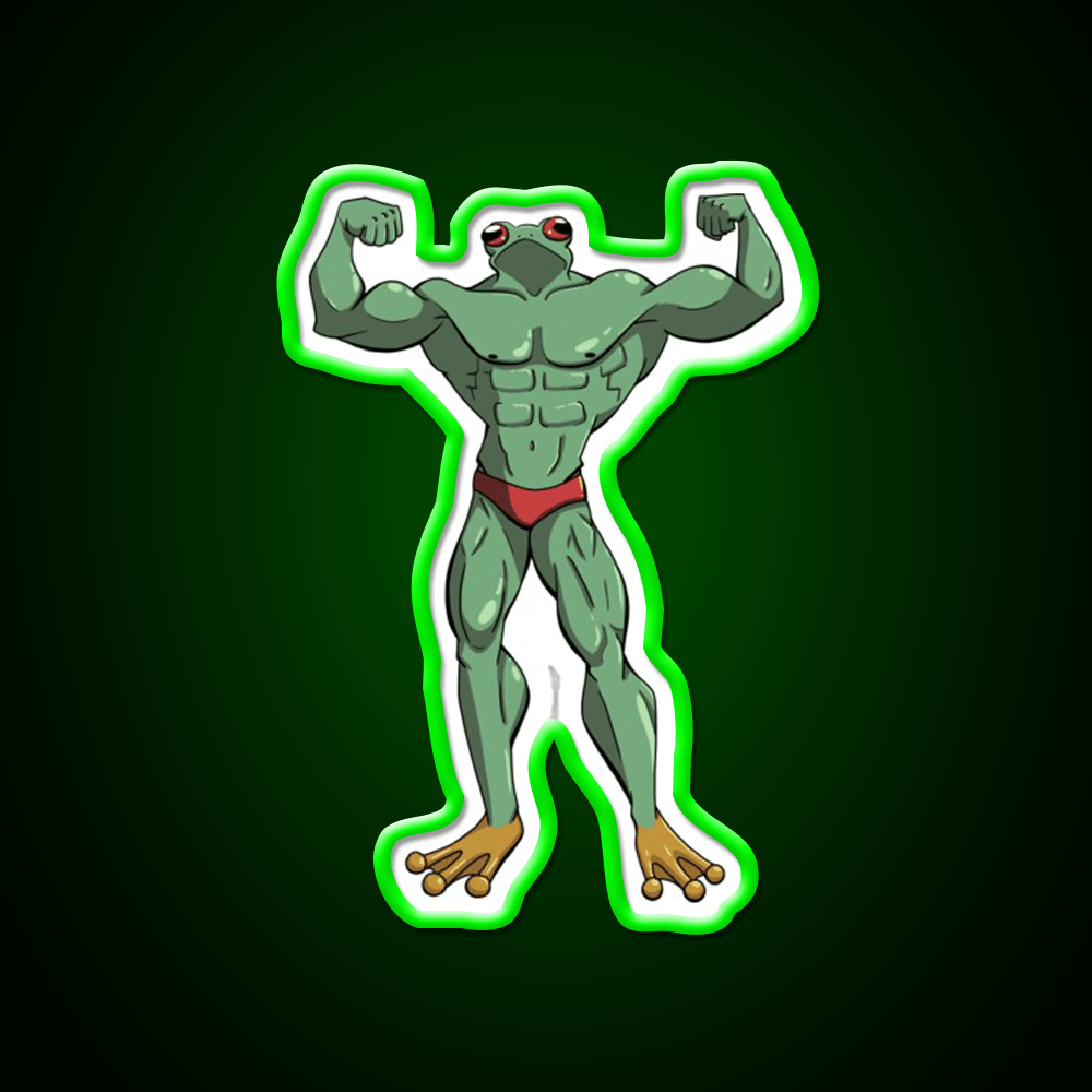 Muscle Frog Is Getting Those Gains Gym Fitness Led Neon Sign Rgb Color - Shineneon