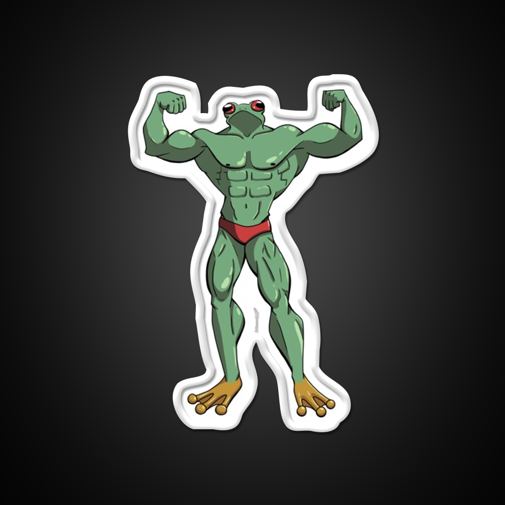 Muscle Frog Is Getting Those Gains Gym Fitness Led Neon Sign Rgb Color - LED neon sign view 11