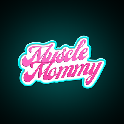 Muscle Mommy Gym Fitness Led Neon Sign Gym Room Sign Rgb Color - Size and dimension reference