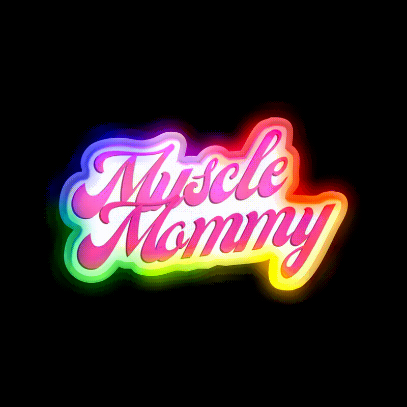 Muscle Mommy Gym Fitness Led Neon Sign Gym Room Sign Rgb Color - LED neon sign close-up detail