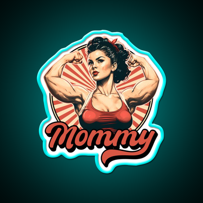 Muscle Mommy Retro Pin Up Gym Fitness Led Neon Sign Rgb Color