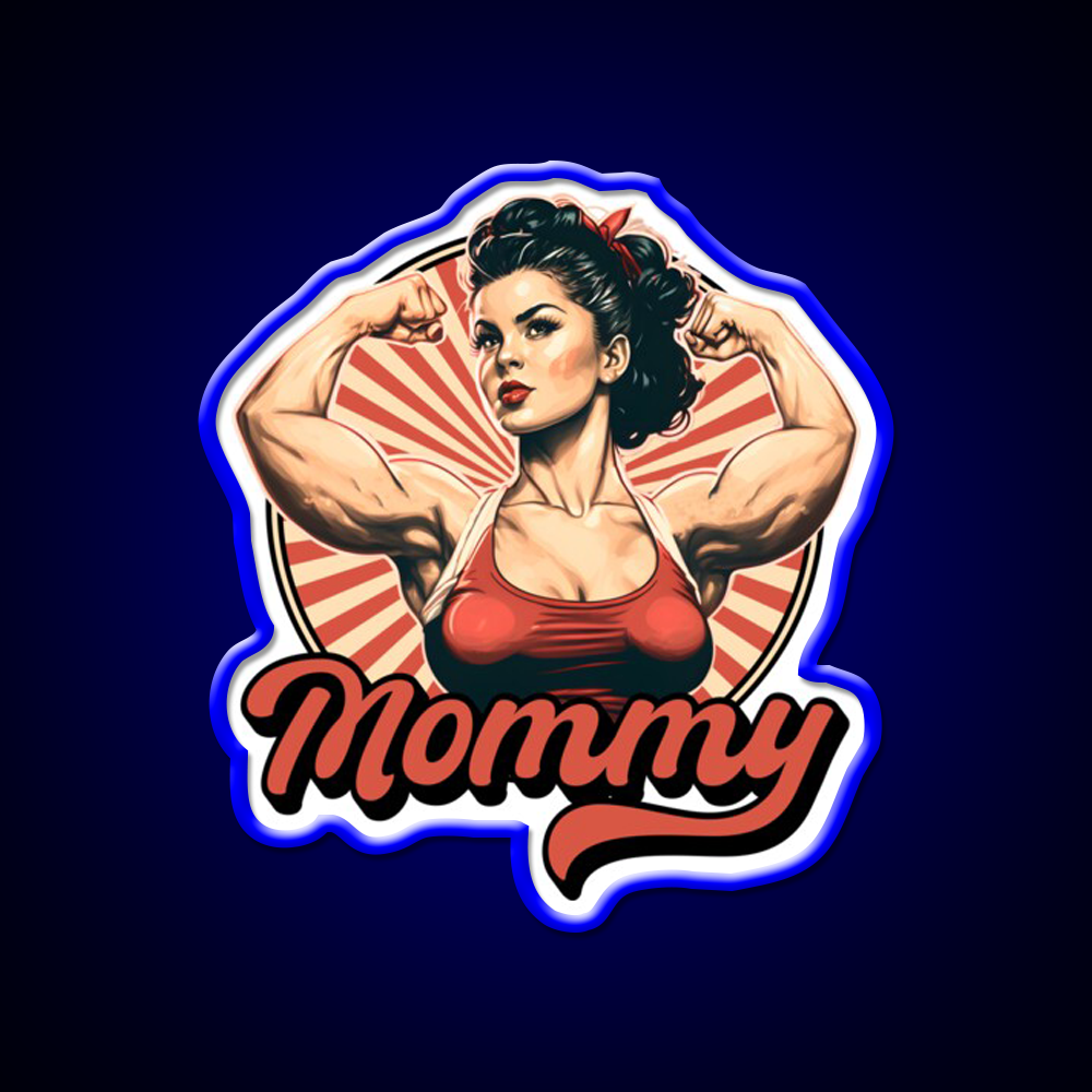 Muscle Mommy Retro Pin Up Gym Fitness Led Neon Sign Rgb Color