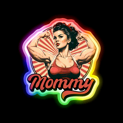 Muscle Mommy Retro Pin Up Gym Fitness Led Neon Sign Rgb Color