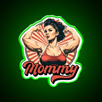 Muscle Mommy Retro Pin Up Gym Fitness Led Neon Sign Rgb Color