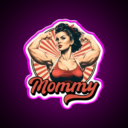 Muscle Mommy Retro Pin Up Gym Fitness Led Neon Sign Rgb Color