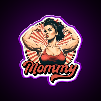 Muscle Mommy Retro Pin Up Gym Fitness Led Neon Sign Rgb Color