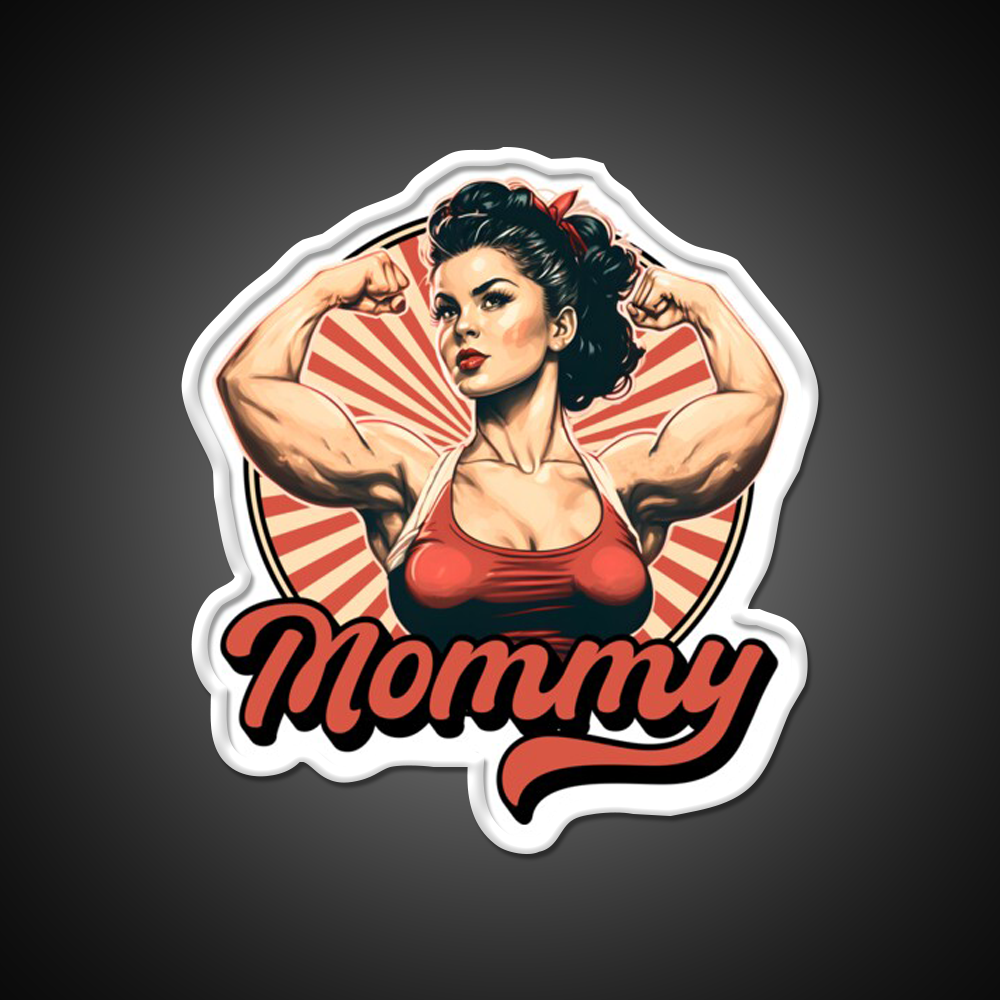 Muscle Mommy Retro Pin Up Gym Fitness Led Neon Sign Rgb Color