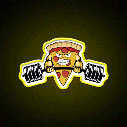 Muscle Pizza Powerlifting Crossfit Fitness Gym Fitness Led Neon Sign Rgb Color - Custom LED neon sign front view