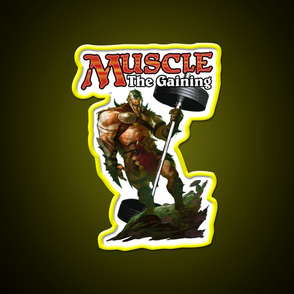 Muscle The Gaining Gym Fitness Led Neon Sign Rgb Color - Custom LED neon sign front view