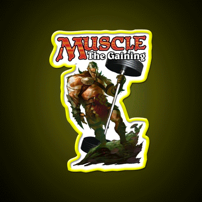 Muscle The Gaining Gym Fitness Led Neon Sign Rgb Color - Custom LED neon sign front view